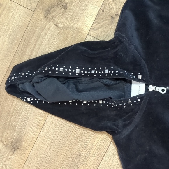 Alfred Dunner Women Full Zip black Velvet Hoodie Sweatshirt Size 12 - Picture 4 of 9